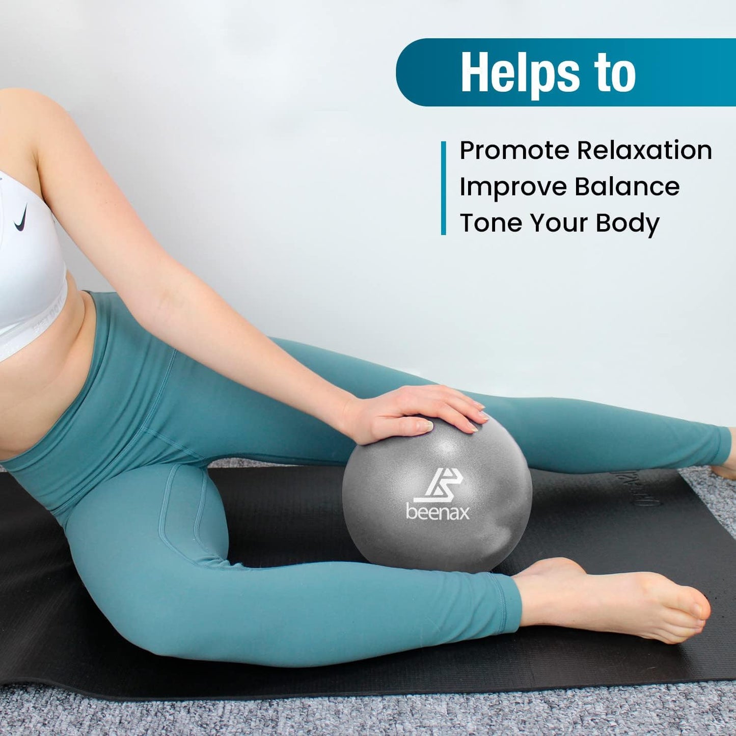 Beenax 23cm Soft Pilates Ball - 9 Inch Exercise, Mini Barre, Gym Ball