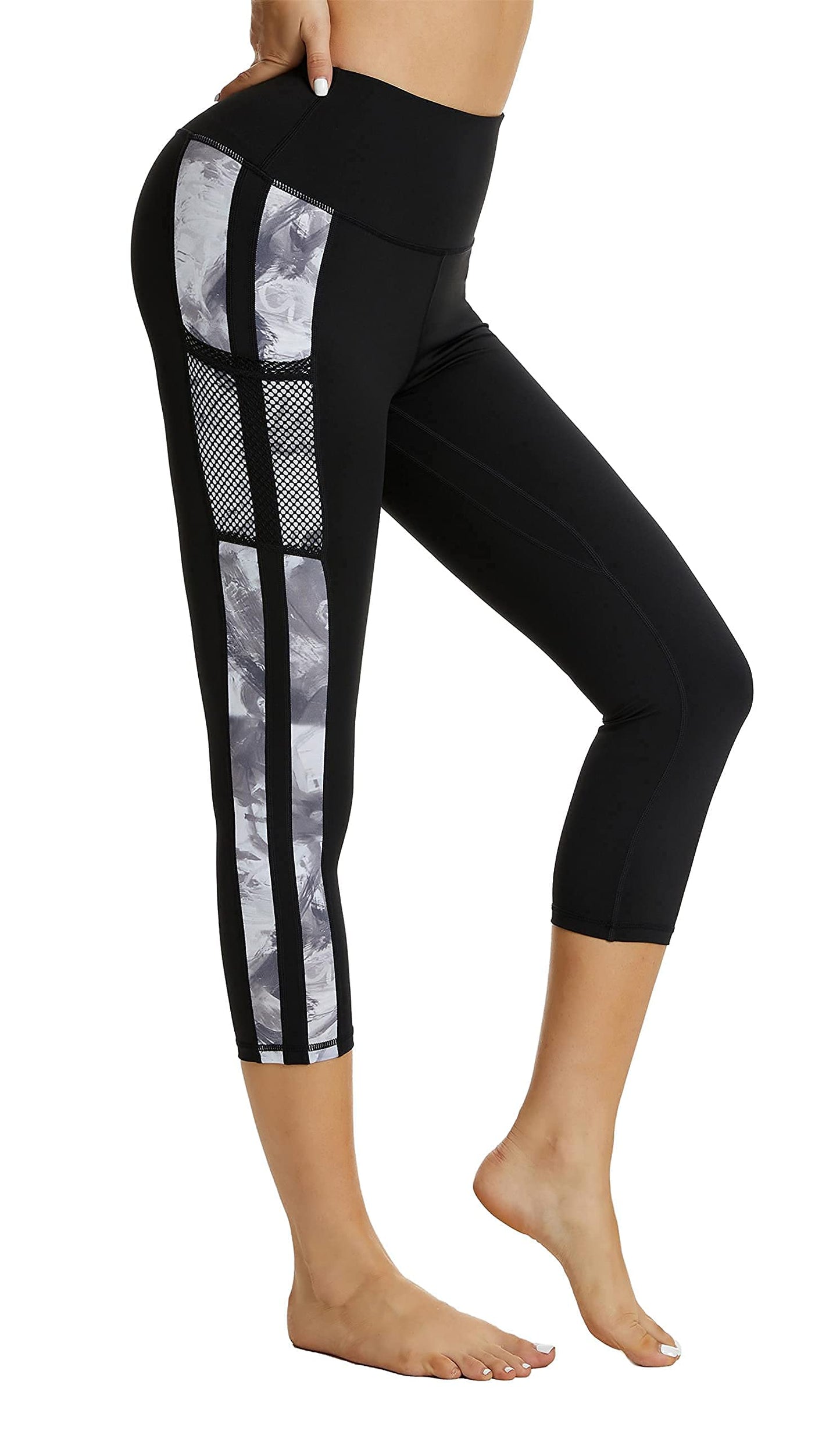 Sugar Pocket Gym Leggings for Women,Yoga Pants for Women Capri Workout Sport Exercise Cycling Leggings with Pockets