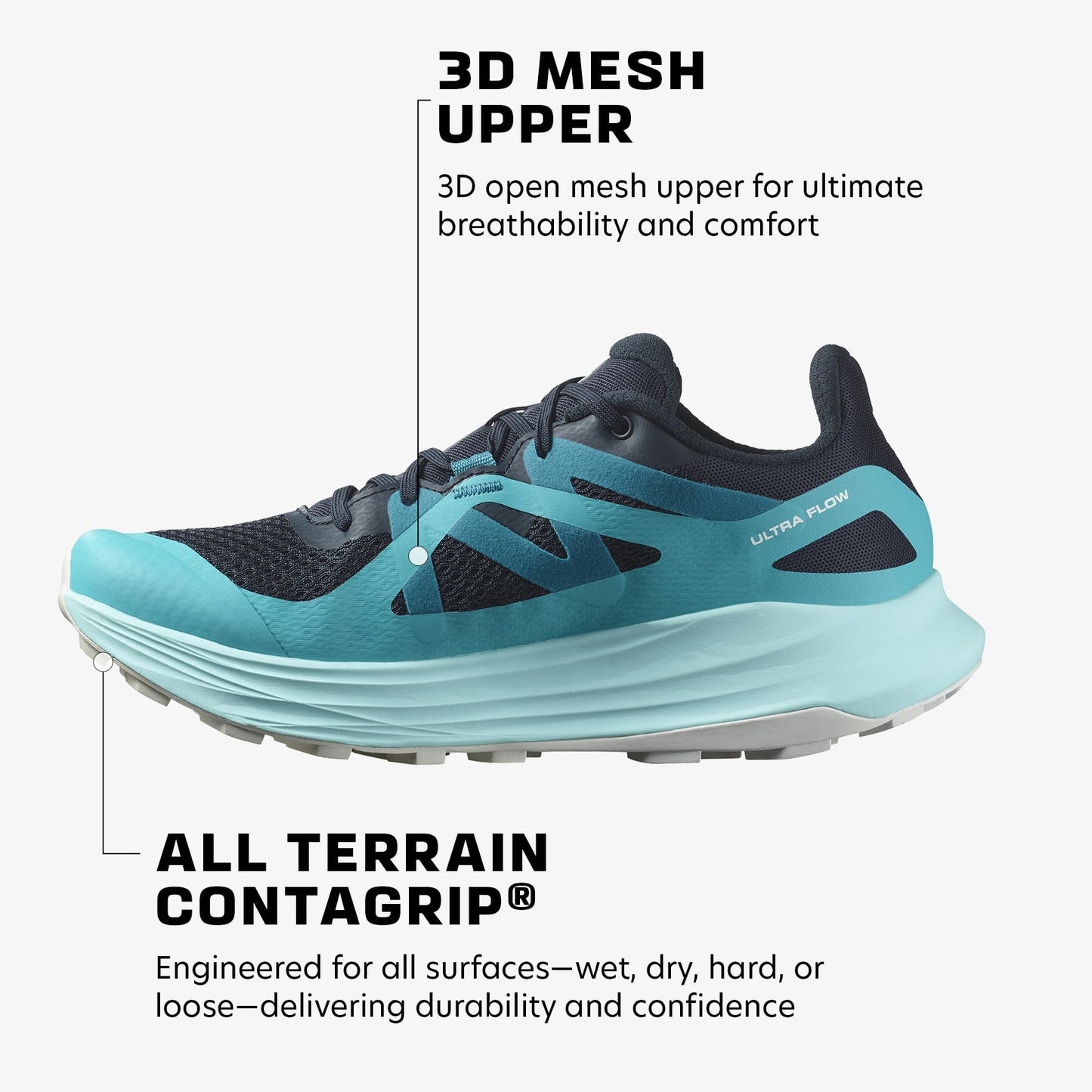 Salomon Womens Ultra Flow Black Tender, Versatile Hiking Shoes for Comfort, Perfect for Hiking Boots & Trail Running For Outdoors Adventures 4.5