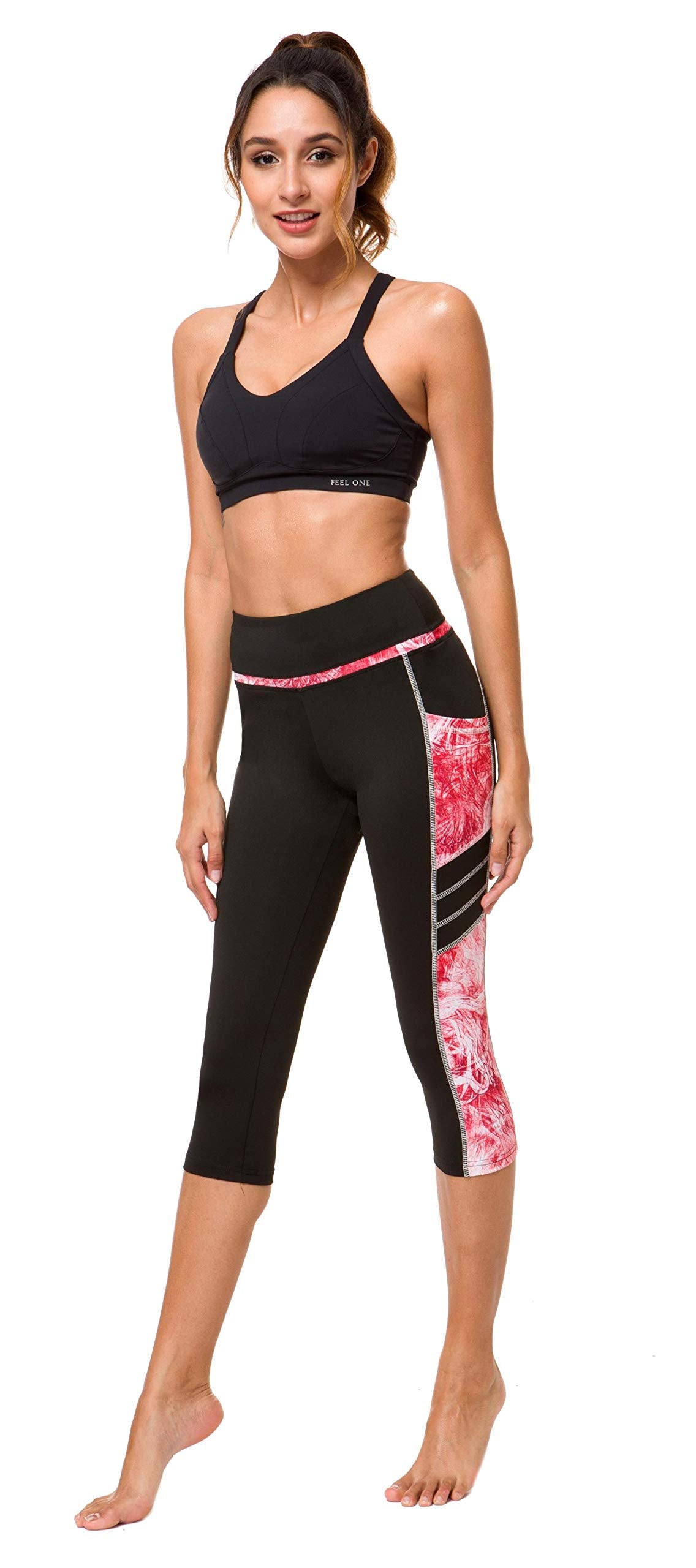Sugar Pocket Gym Leggings for Women,Yoga Pants for Women Capri Workout Sport Exercise Cycling Leggings with Pockets