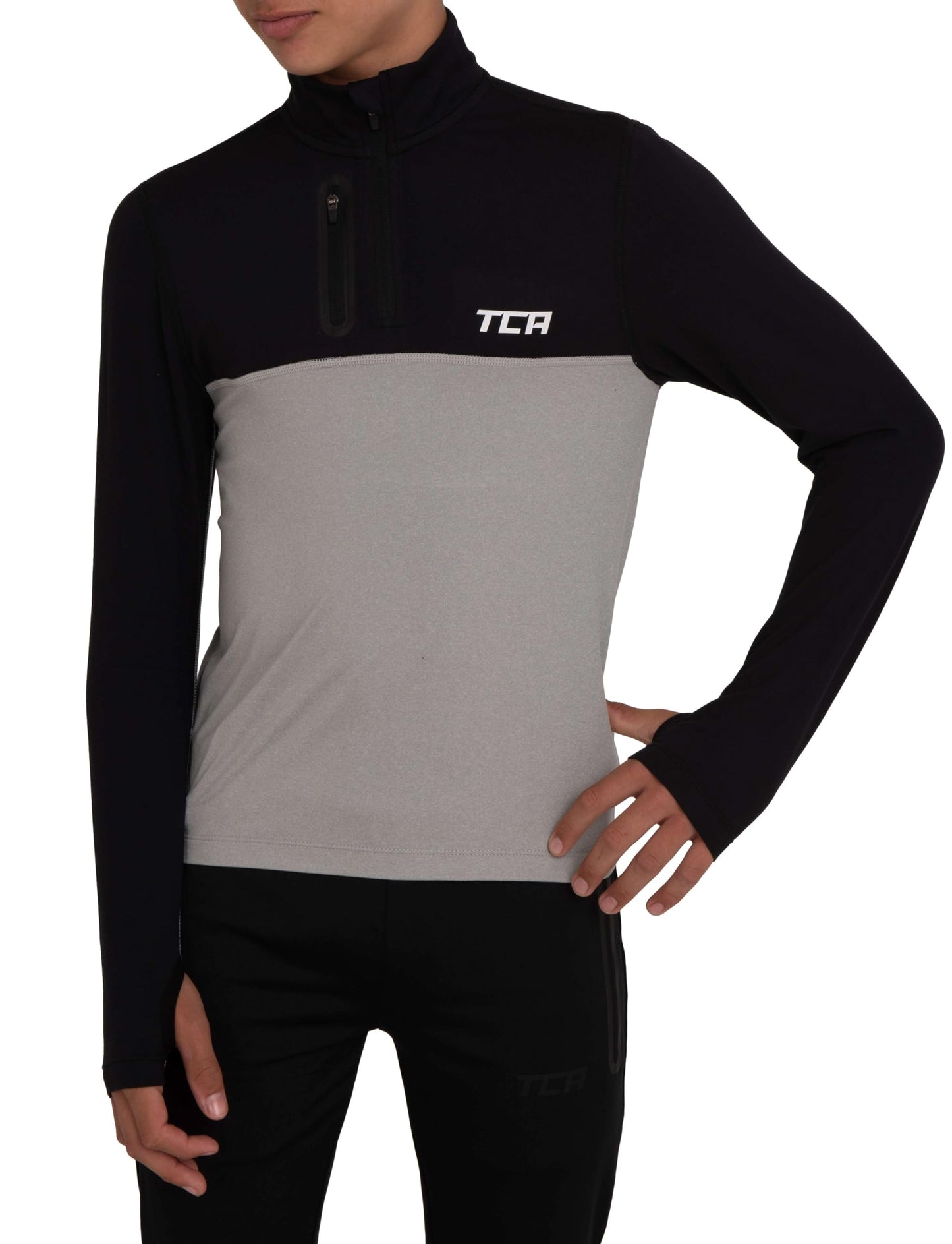 TCA Fusion Gym Tops for Boys Training Long Sleeve Running Top Boys Gym Clothes