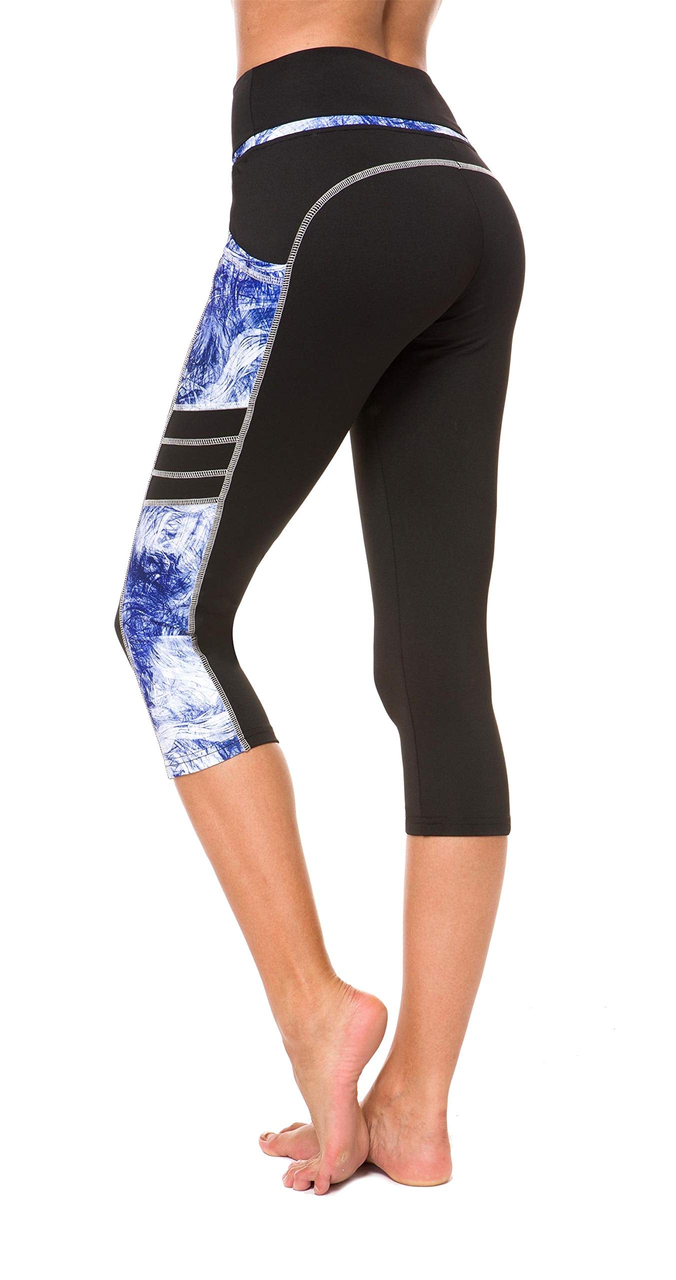 Sugar Pocket Gym Leggings for Women,Yoga Pants for Women Capri Workout Sport Exercise Cycling Leggings with Pockets