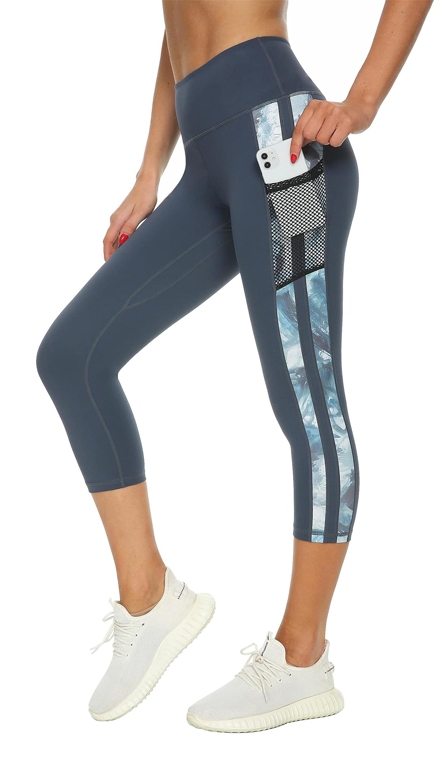Sugar Pocket Gym Leggings for Women,Yoga Pants for Women Capri Workout Sport Exercise Cycling Leggings with Pockets