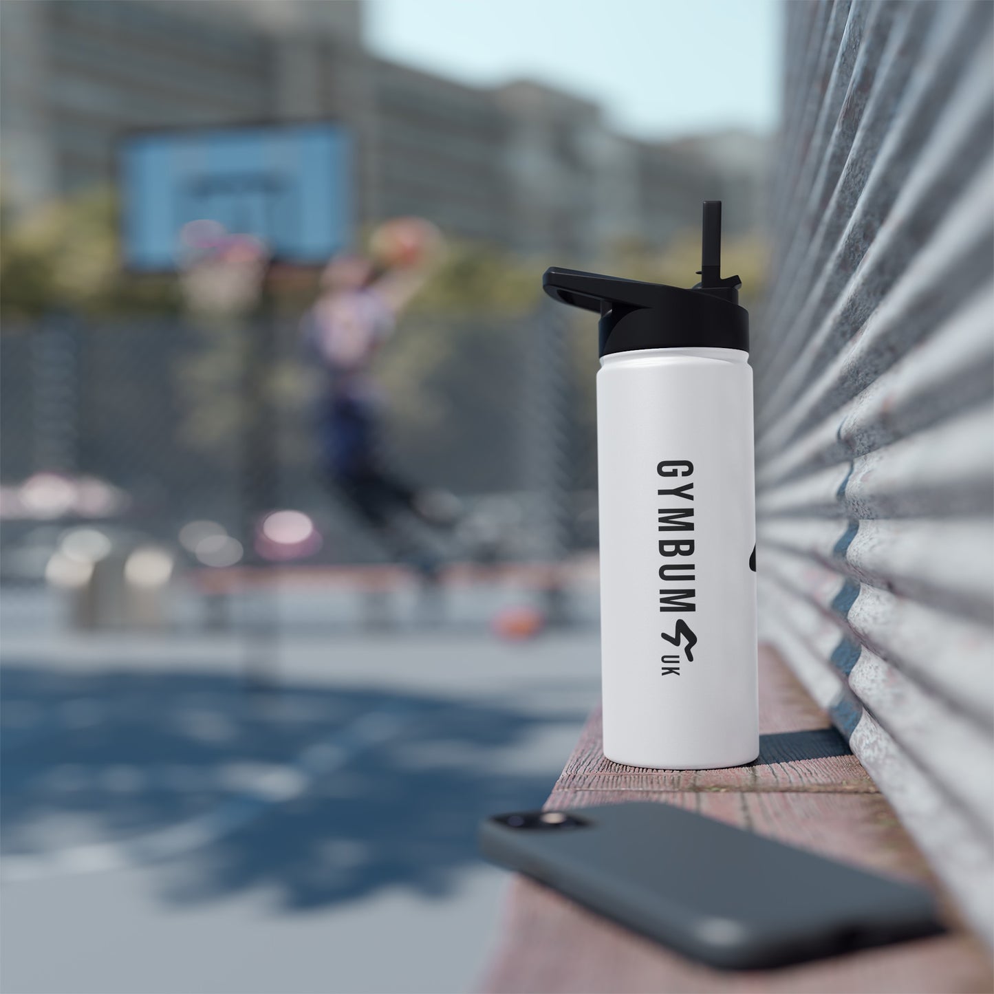 The Gymbum UK Squat Stainless Steel Water Bottle, Standard Lid