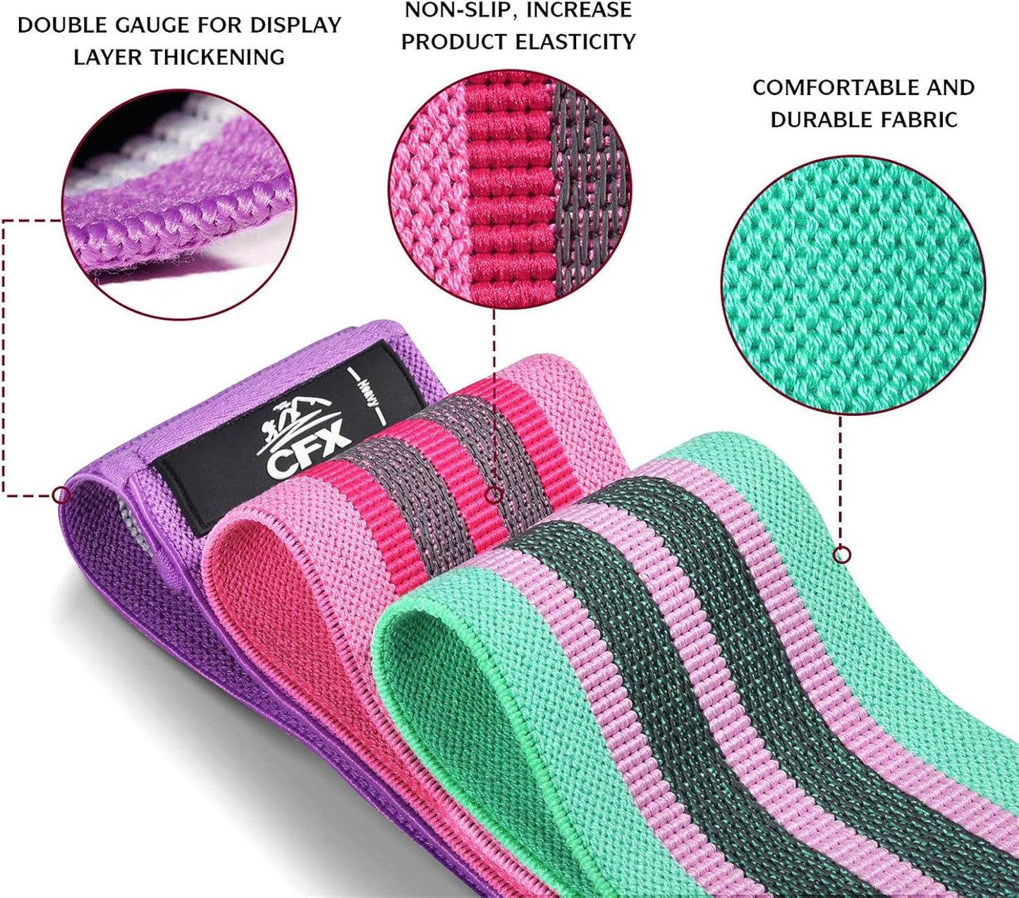 Resistance Bands Set, Exercise Bands with Non-Slip Design