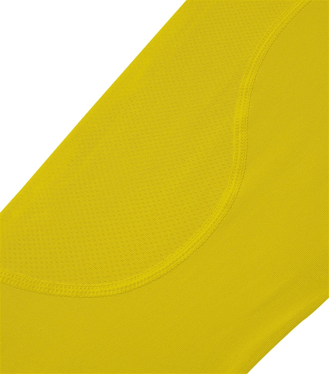 TCA Boys' HyperFusion Compression Base Layer Top Long Sleeve Under Shirt - Crew Neck - Mock/Crew Neck - Sonic Yellow, 10-12 Years