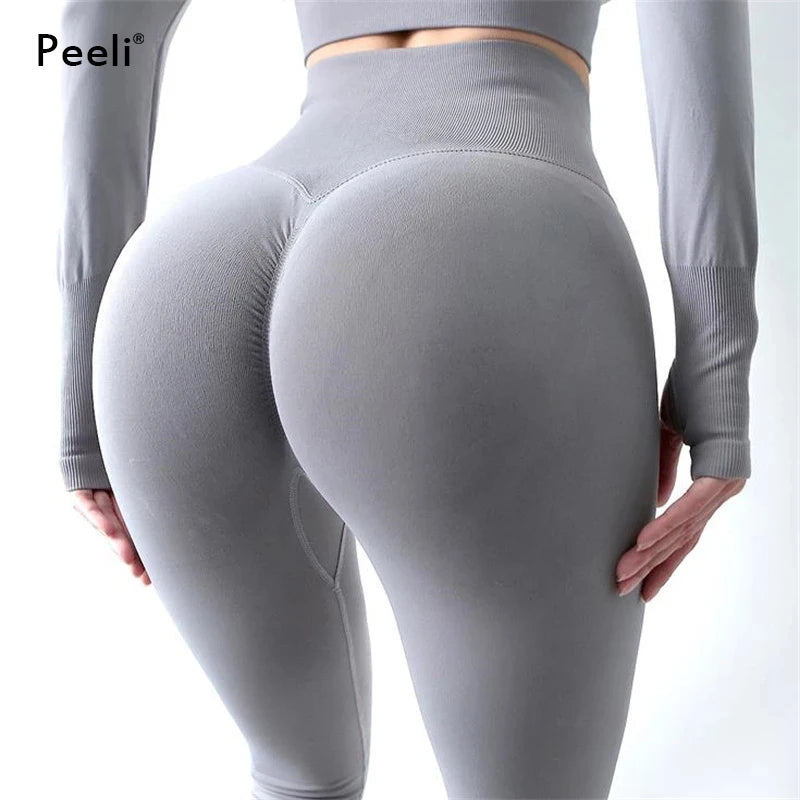 Peeli Scrunch Butt Gym Leggings High Waist Seamless