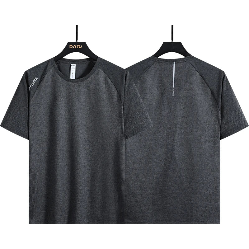 Mens Sports Running T-shirt Fitness Quick Dry Tee Gym Workout Elastic Wicking Tights Tops Muscle Fit Shirt Athletics Sweatshirts
