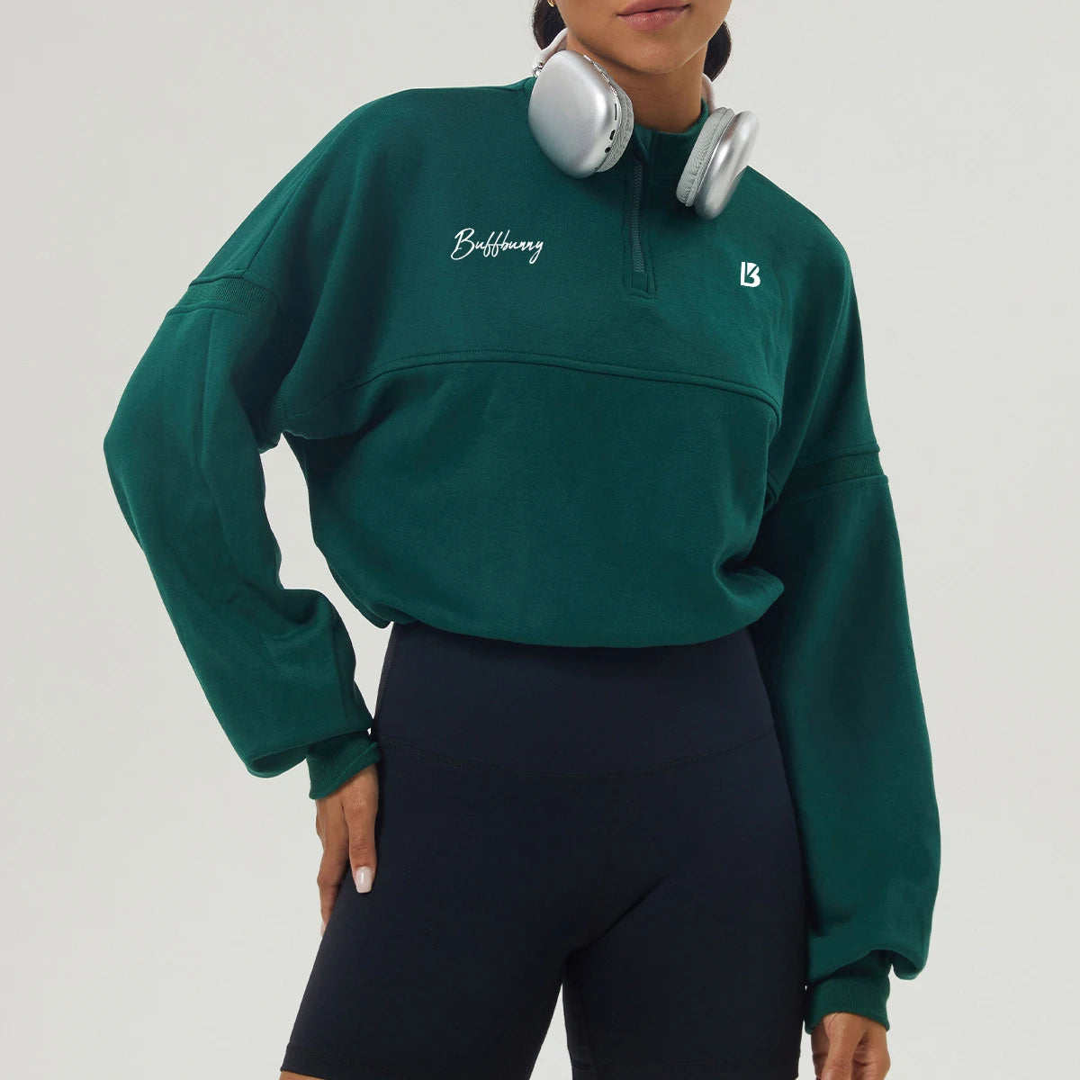 Buffbunny Women's Sweatshirt Half Zip Long Sleeve