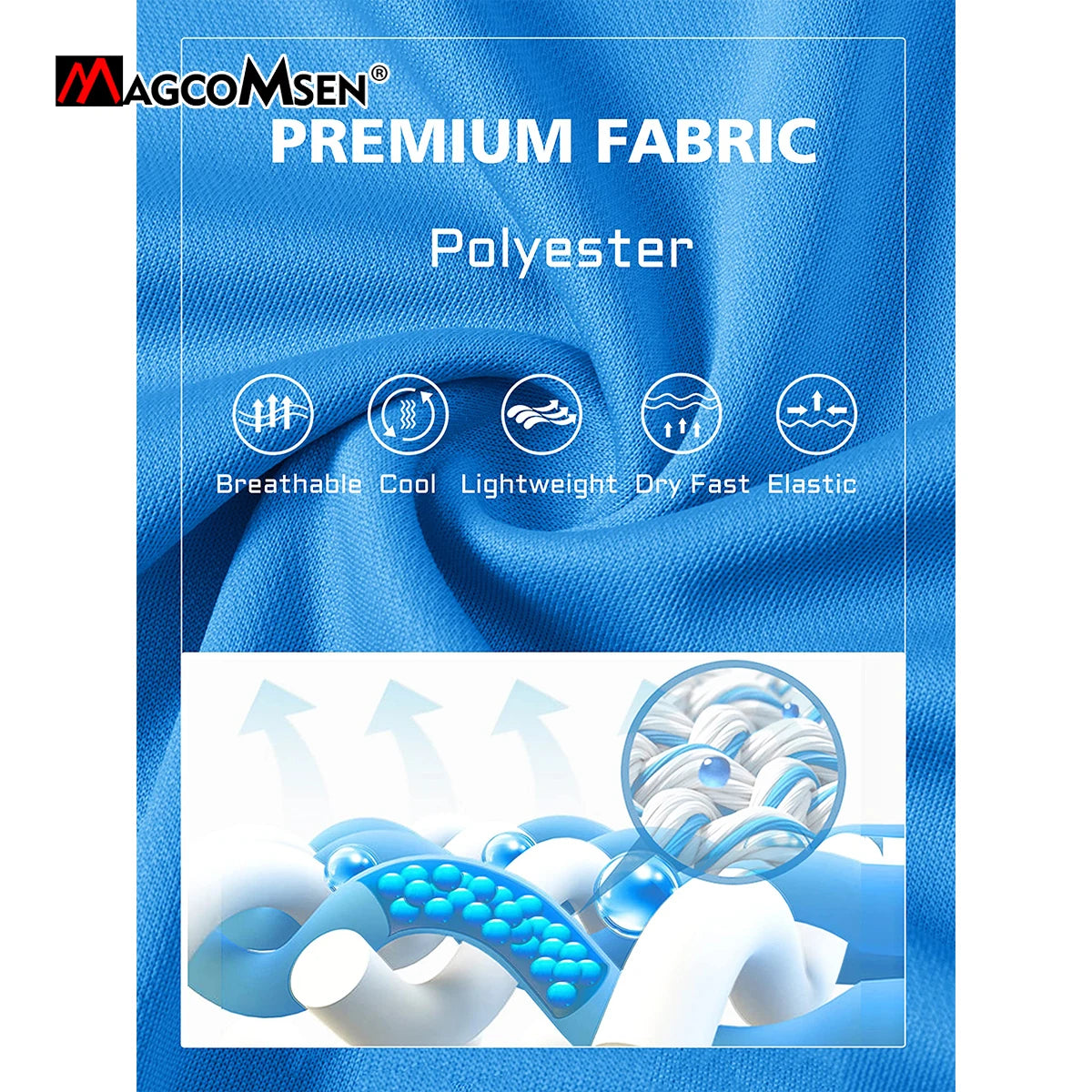 MAGCOMSEN Golf Polo T-shirts Men's Quick Dry T-shirt Sports Shirts Breathable Short Sleeves Pique Jersey Casual Classic Polos