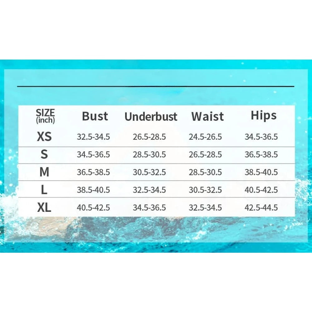 Attraco Women One-piece Sports Swimsuit Printed High Elastic U Neck Racerback Professional Training Swimwear Bathing Suit