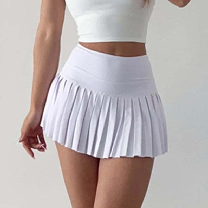 Quick Dry Sports Skirt Fitness Shorts High Waist Running Skort