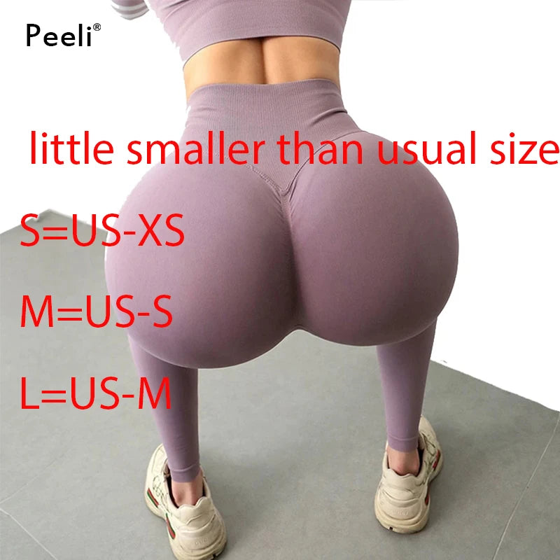 Peeli Scrunch Butt Gym Leggings High Waist Seamless