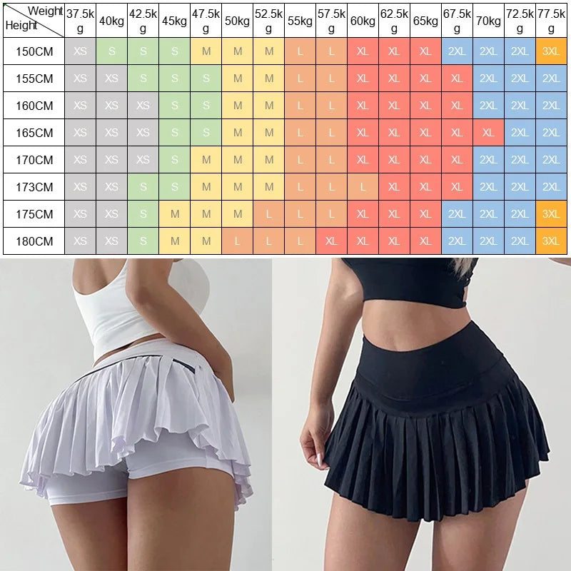 Quick Dry Sports Skirt Fitness Shorts High Waist Running Skort