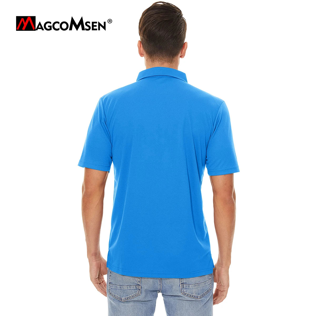 MAGCOMSEN Golf Polo T-shirts Men's Quick Dry T-shirt Sports Shirts Breathable Short Sleeves Pique Jersey Casual Classic Polos