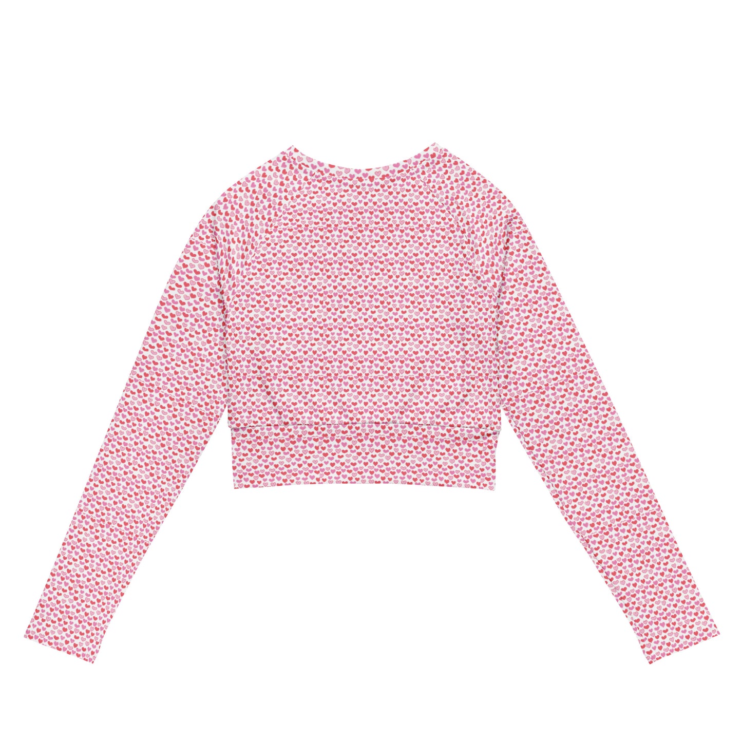 Gymbum UK Soft Pink Heart long-sleeve crop top