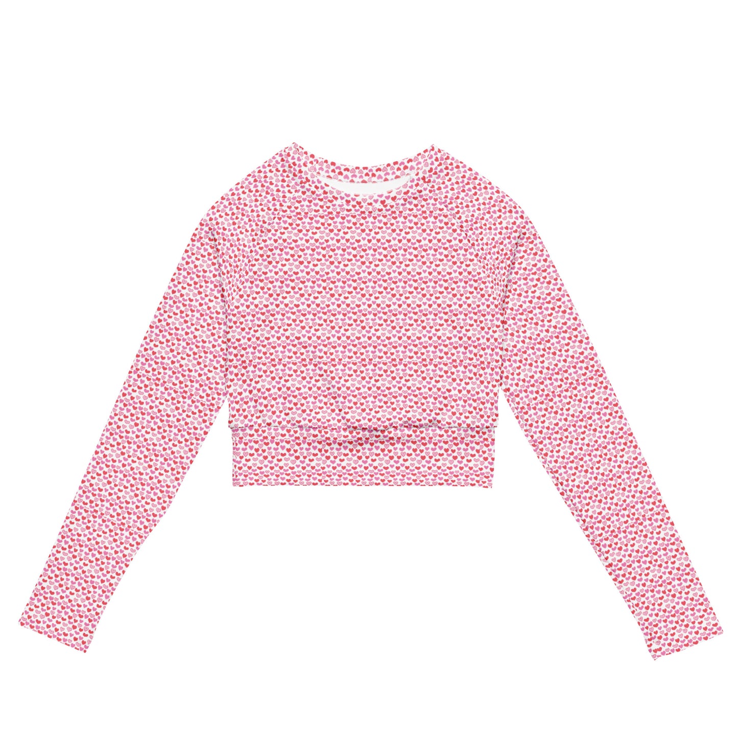 Gymbum UK Soft Pink Heart long-sleeve crop top