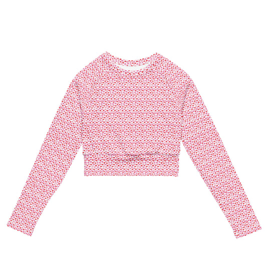 Gymbum UK Soft Pink Heart Recycled long-sleeve crop top