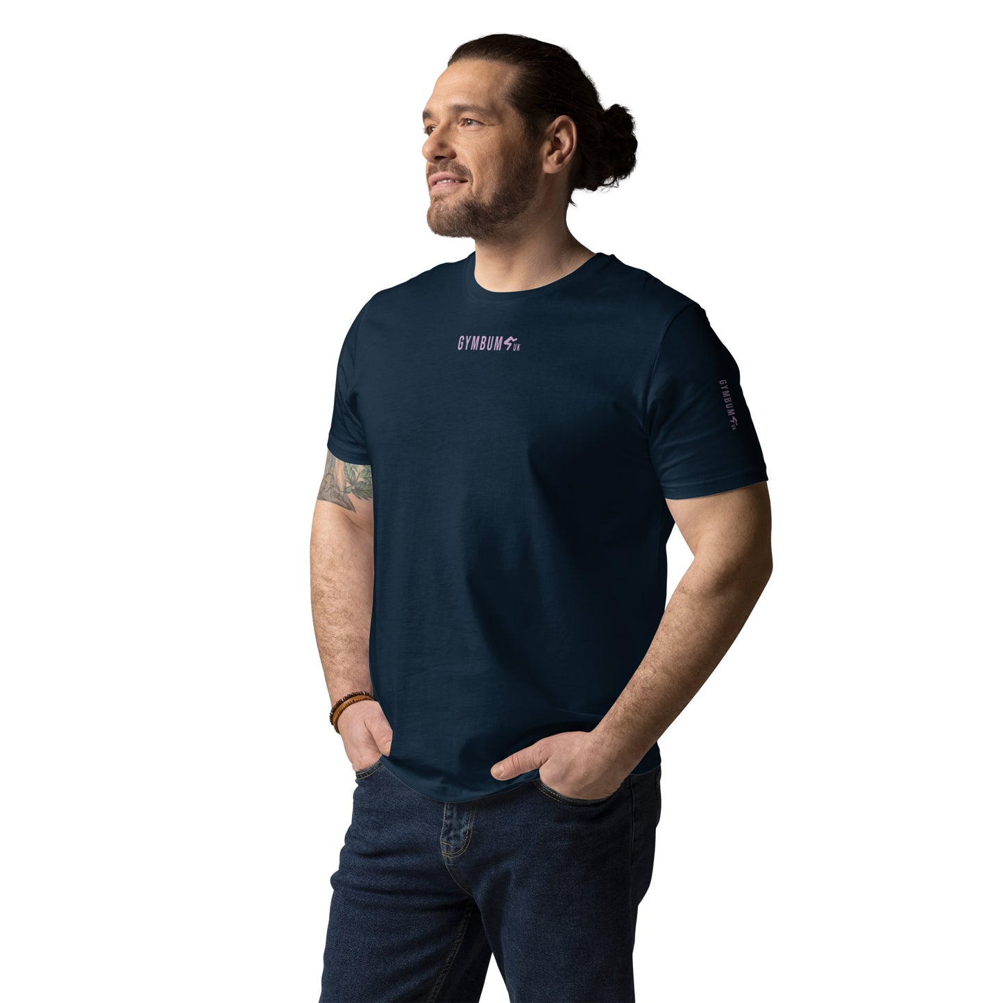 The GymbumUK Lilac Long Logo Organic Cotton T-shirt