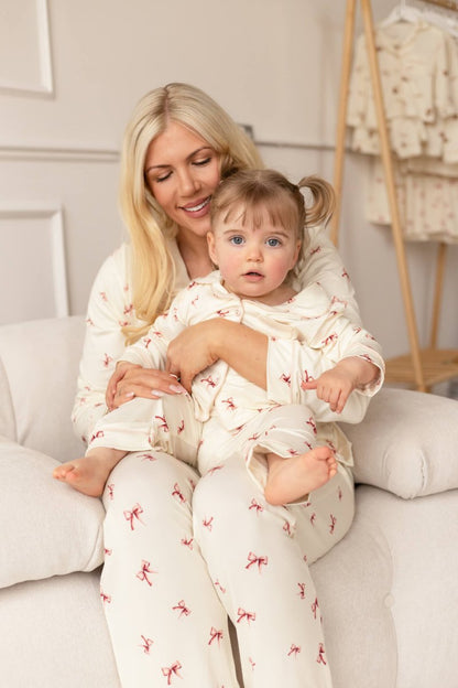 Cozy Crew Club Adult Rosy Ribbon Pyjama Set