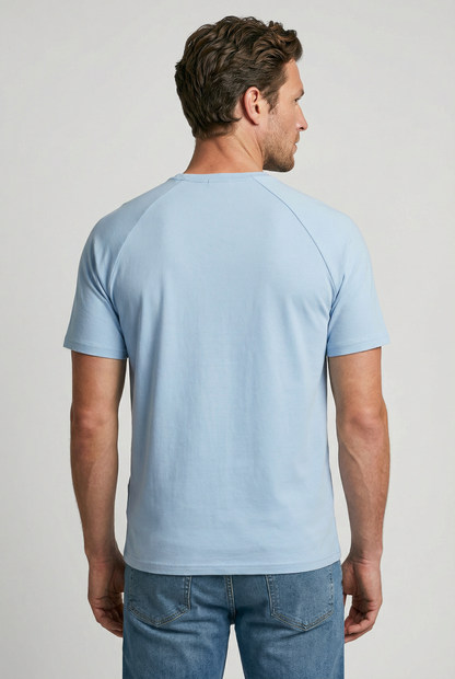 Hoxton Raglan Sleeve Fitted T-shirt - Sky Blue