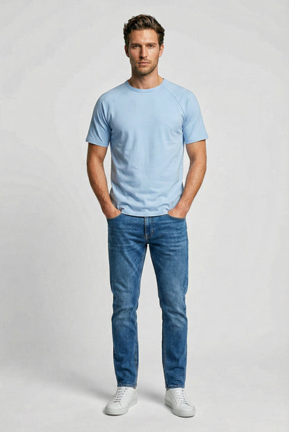 Hoxton Raglan Sleeve Fitted T-shirt - Sky Blue