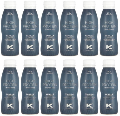 12 x Kinetica High Protein Milkshake Vanilla Flavour 330Ml