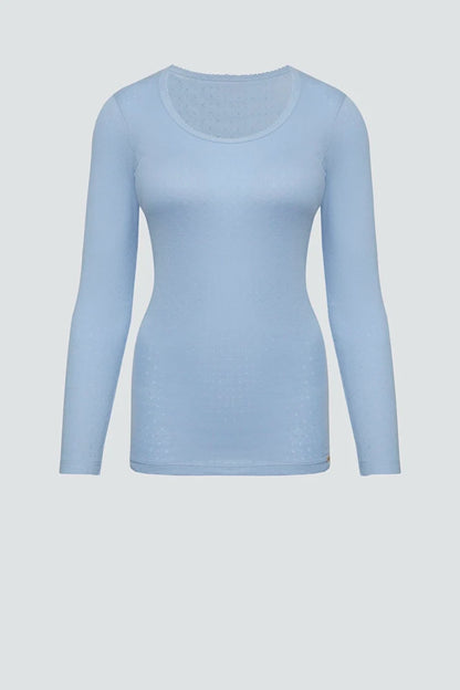 Organic Cotton Breathable Long Sleeve Undershirt: Womens
