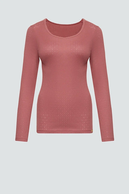 Organic Cotton Breathable Long Sleeve Undershirt: Womens