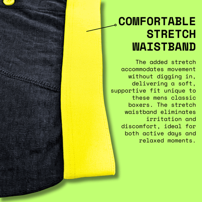 6 Pack Black Cotton Blend Boxer Shorts Mens Breathable Stretch Colorful Waistband Button Fly MB08 Durable Lightweight Activewear