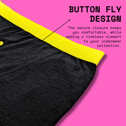 6 Pack Black Cotton Blend Boxer Shorts Mens Breathable Stretch Colorful Waistband Button Fly MB08 Durable Lightweight Activewear