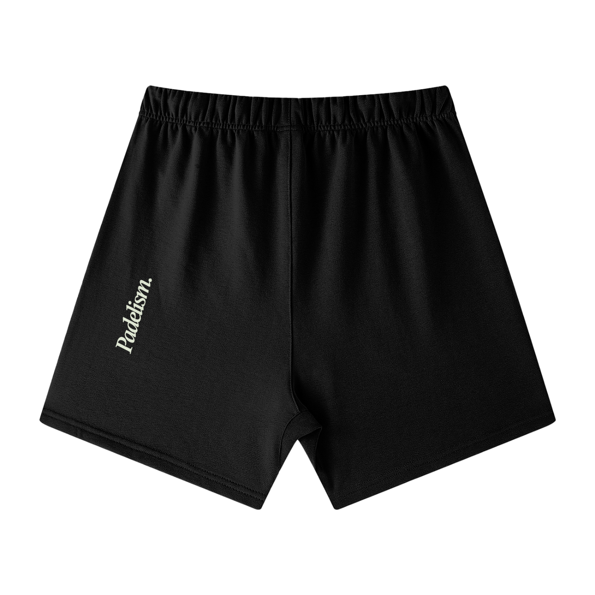 Black off-court shorts with elastic waistband and Padelsmith logo