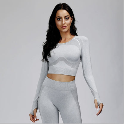 Seamless yoga long sleeve top