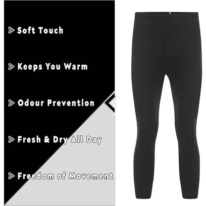 Heatwave Thermalwear Boys Long Johns 2 Pack Black Baselayer For School Camping And Skiing Moisture-Wicking Elastic Waistband Ages 3-15