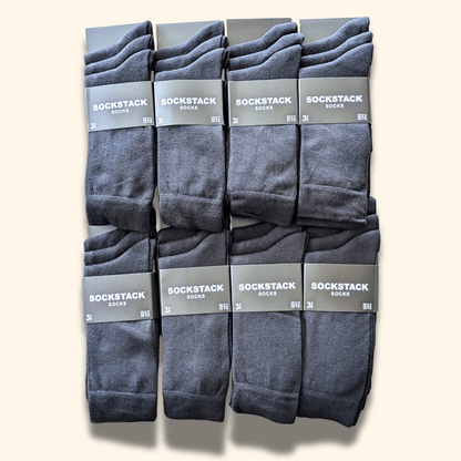 Sock Stack 24 Pairs Men's Cotton Colourful Heel Toe Black Argyle Diamond Easycare Comfortable Durable Shoe Socks For Work School Business Wear UK 6-11