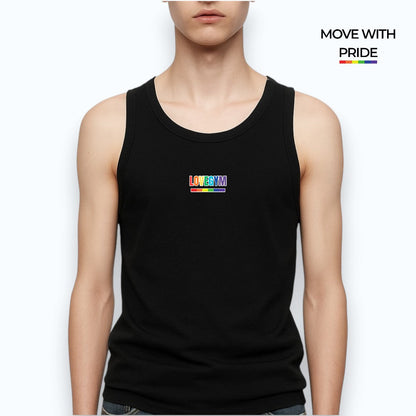 'Move With Pride' Ribbed Tank Heavyweight Ribbed Tank Top