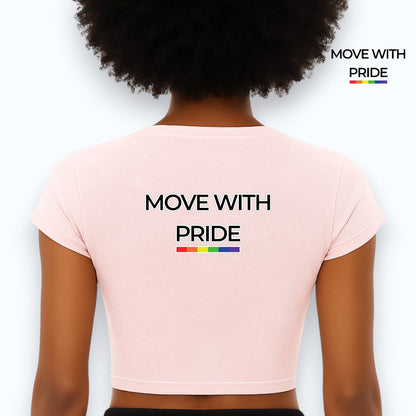 'Move With Pride' Snow Washed Crop Top