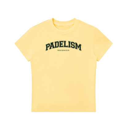 Yellow Padelism Wellness Club logo T-shirt, short-sleeve
