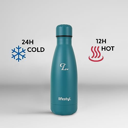 Lifestyl Stainless Steel Water Bottle | 24 Hrs Cold & 12 Hrs Hot| Thermoshield Technology Vacuum Insulated Metal Water Bottles, Leak-Proof Drinks Bottle for Gym, Yoga, Cycling (350 ml,Red)