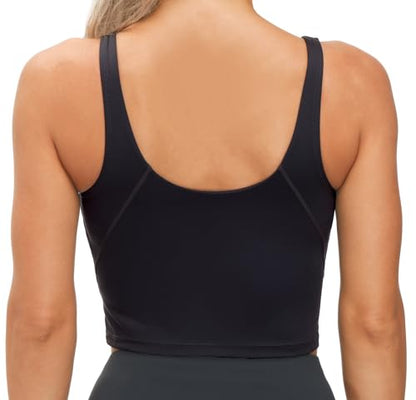 THE GYM PEOPLE Womens' Sports Bra Longline Wirefree Padded with Medium Support