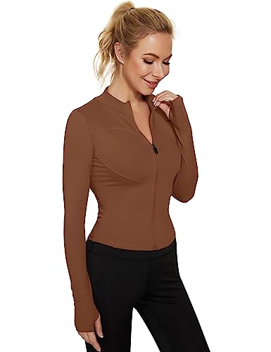 IECCP Womens Gym Tops Long Sleeve Sports T-Shirt Fitness Workout Yoga Crop Tops Ladies Running Tee Shirts Half Zip Breathable Activewear with Thumb Holes