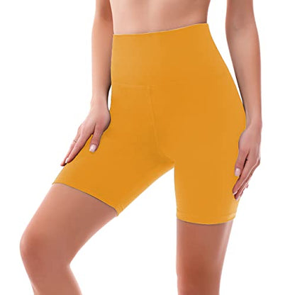 SINOPHANT High Waisted Cycling Shorts Women - Tummy Control Buttery Soft Biker Yoga Running Gym Black Workout Athletic Shorts