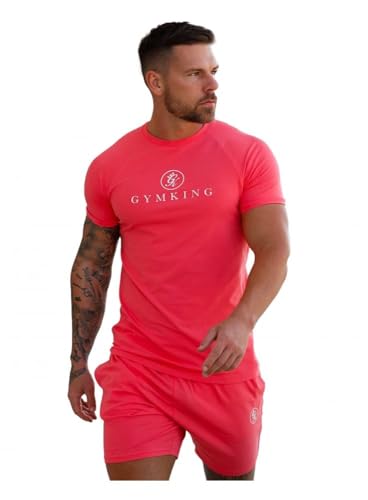Gym King Men's Pro Jersey Tee Coral Mens Gym Wear