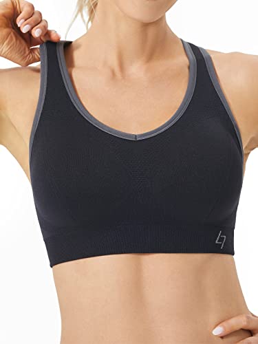 FITTIN Racerback Sports Bra for Women- Padded Seamless Activewear Bras for Yoga Gym Workout Fitness