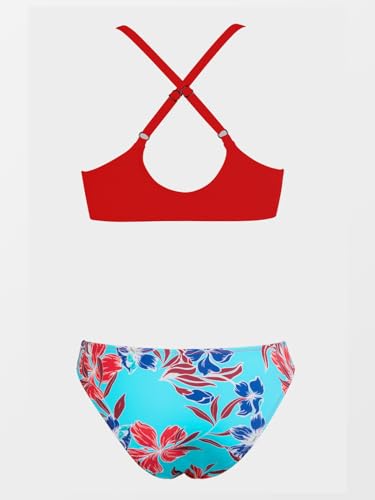 CUPSHE Women's Leaf Print Knot Adjustable Bikini Sets Two Piece Bathing Suit