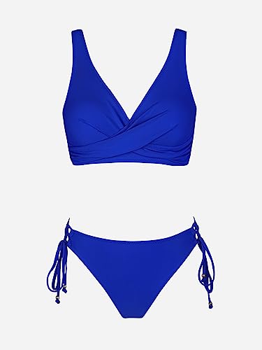 CUPSHE Women's Bikini Set Twist Front Tie Side Bikini Swimsuit Two Piece Swimwear Bathing Suits