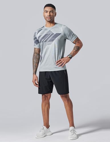 Liberty Imports 5 Pack Men’s Active Quick Dry Crew Neck T Shirts | Athletic Running Gym Workout Short Sleeve Tee Tops Bulk