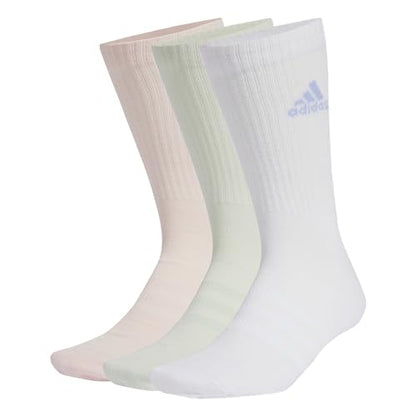adidas Cushioned Crew Socks 3 Pairs, Cotton, White