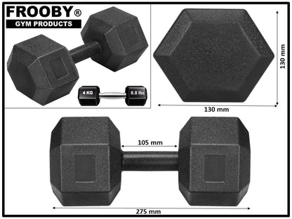 2KG - 10KG Concrete Hex Dumbbells Weight Pairs