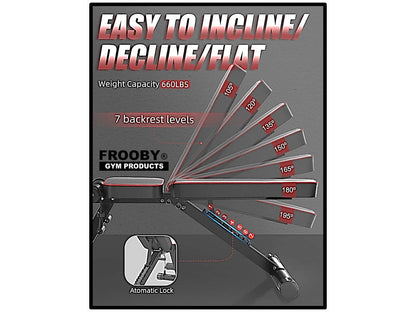 Foldable Adjustable Weight Bench | 7 Incline Positions
